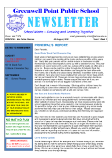 Greenwell Point Public School Newsletter Term 3 Week 3